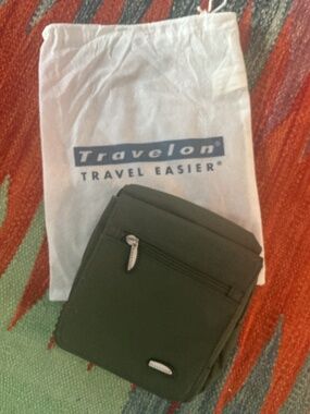 TRAVELON Dark Green Nylon Anti-Theft Crossbody Travel Bag Purse-NEW-NEVER USED